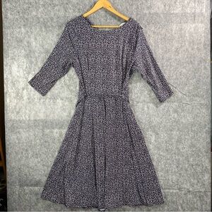 Superfoxx Womens‎ Black/White 3/4 Sleeve Tie Back Midi Dress Size LG